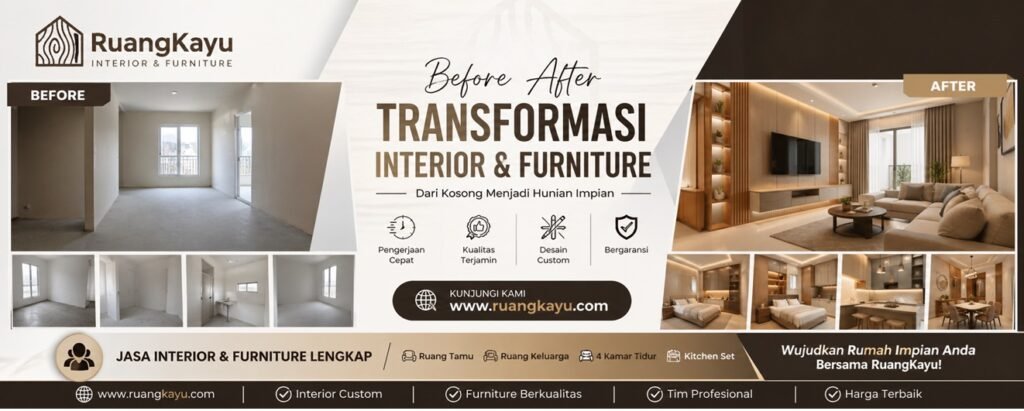 Jasa-interior-bandung-hemat-murah-1024x411 Before After Jasa Interior Rumah Bandung: Transformasi Cepat 4 Kamar & Kitchen Set Modern