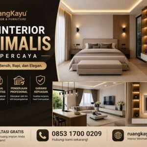 Jasa Interior Minimalis, Interior Rumah Tipe 36, Ruangkayu.com, Desain