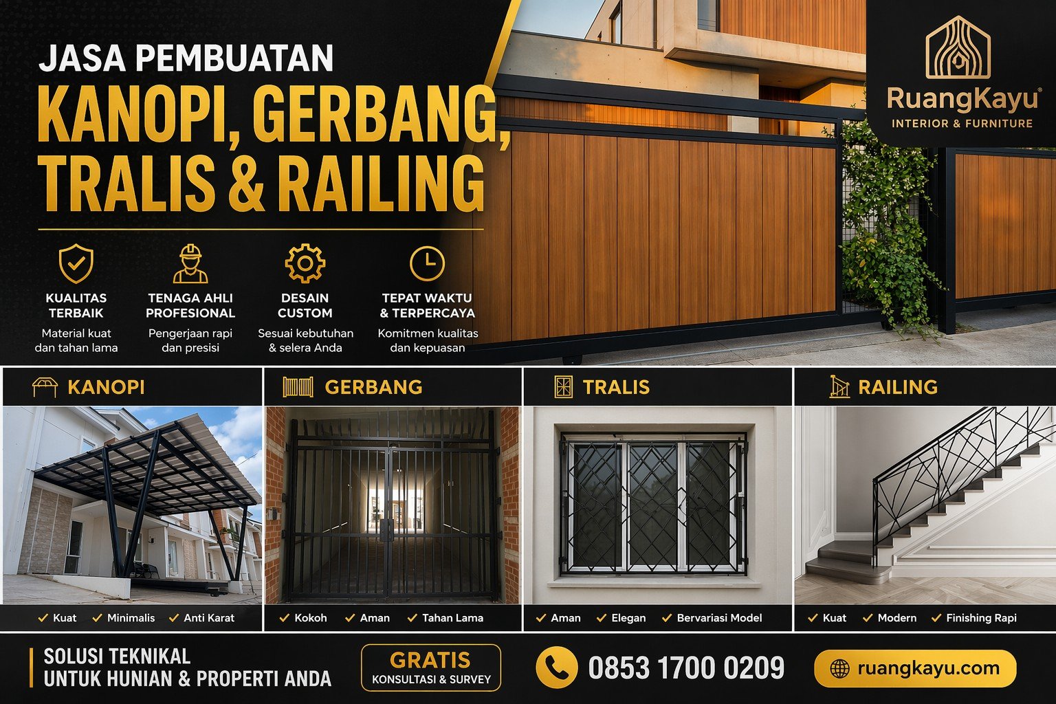 Jasa Kanopi Bandung, Gerbang Minimalis Bandung, Tralis Jendela Bandung, Railing Tangga Bandung, Jasa Bangunan Bandung, Jasa Interior Bandung, PT Ewangga Karya Tama, Kontraktor Besar di Bandung.