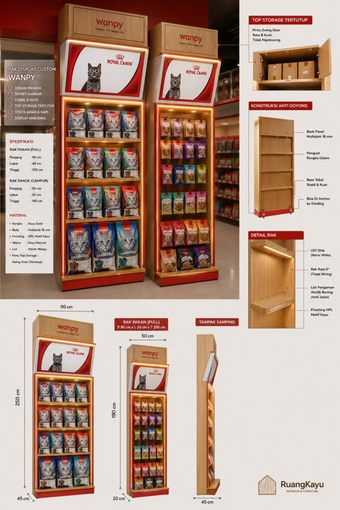 Rak-display-custom-1-683x1024 Jasa Pembuatan Rak Display Custom Premium untuk Toko & Retail – Ruangkayu.com