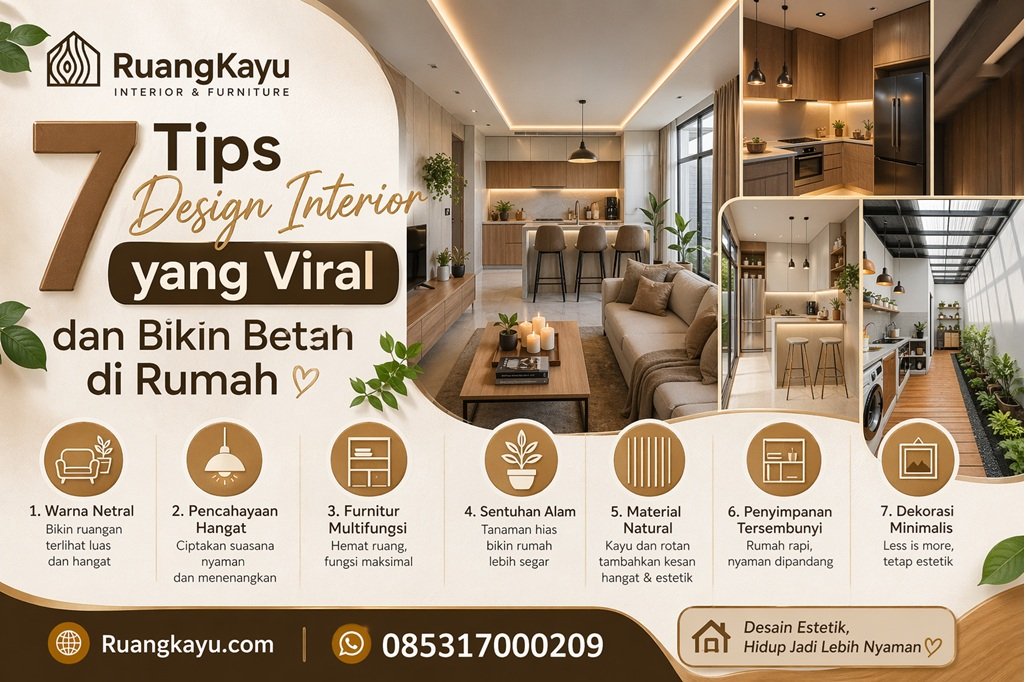 7 Tips Desain Interior Minimalis yang Viral & Bikin Betah | Ruangkayu.com