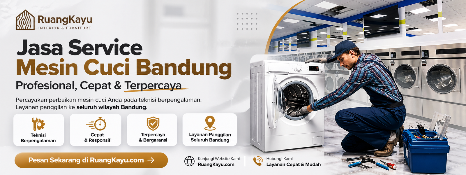 Jasa Service Mesin Cuci Bandung – Profesional, Cepat & Terpercaya | RuangKayu.com