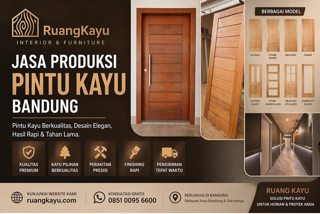 Jasa Produksi Pintu Kayu Bandung: Sentuhan Elegan dari Ruangkayu.com