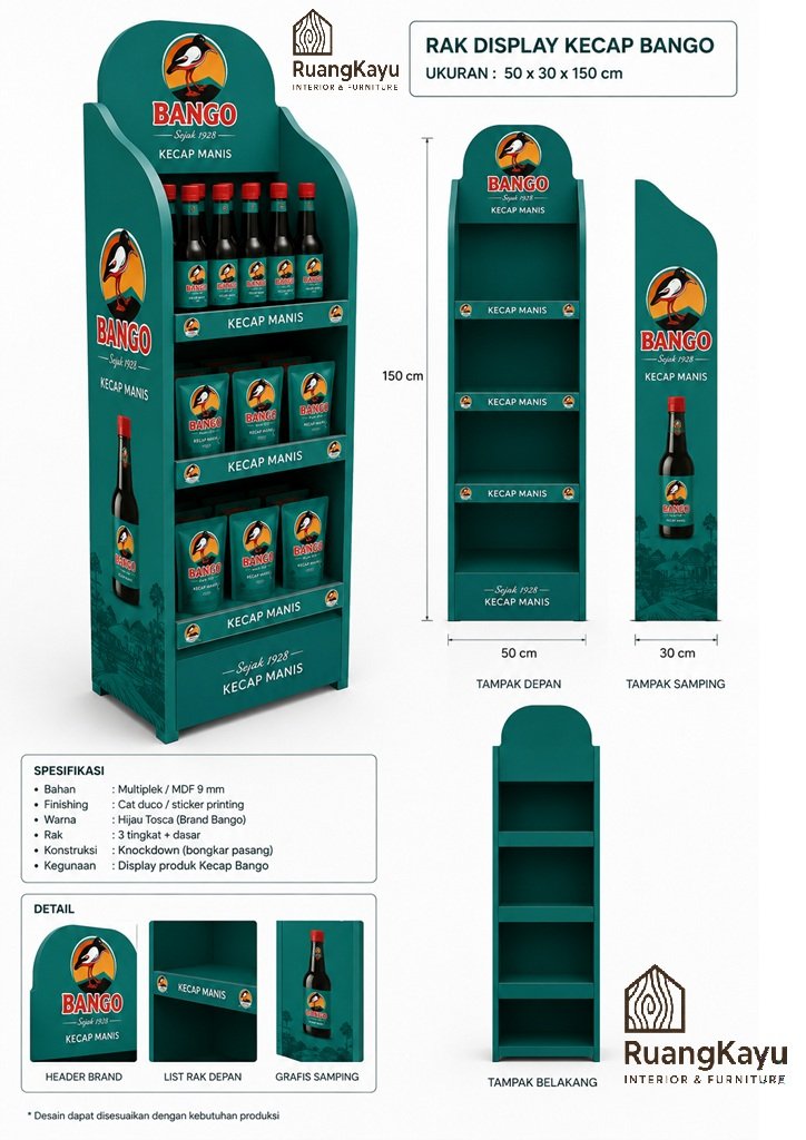 Rak-display-Custom-Kecap-Bango Jasa Pembuatan Rak Display Custom Bandung – Profesional & Berkualitas