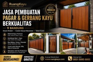 Jasa Pembuatan Gerbang Kayu Bandung – Custom Premium | RuangKayu.com